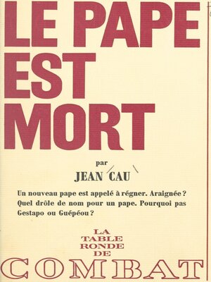 cover image of Le Pape est mort